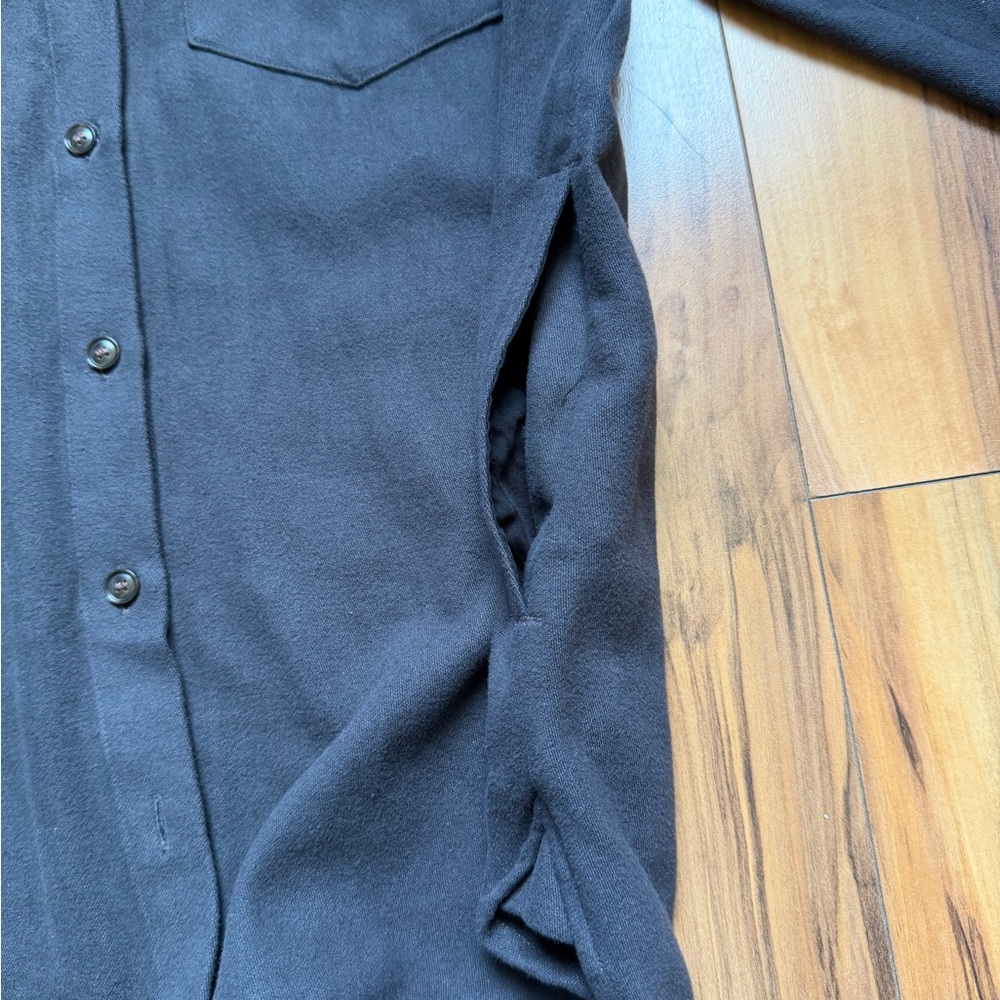 Madewell Charcoal drapey moleskin Button-Up Shirt - Picture 3 of 9